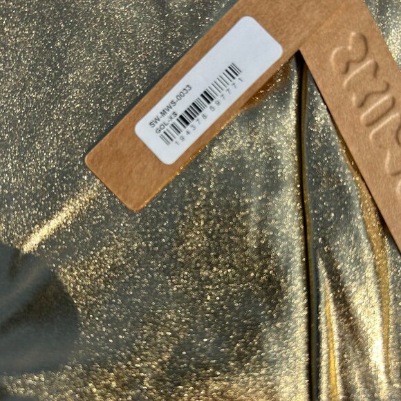 Ladies SKIMS Gold Swim Trunks NWT Size XS - Picture 2 of 3
